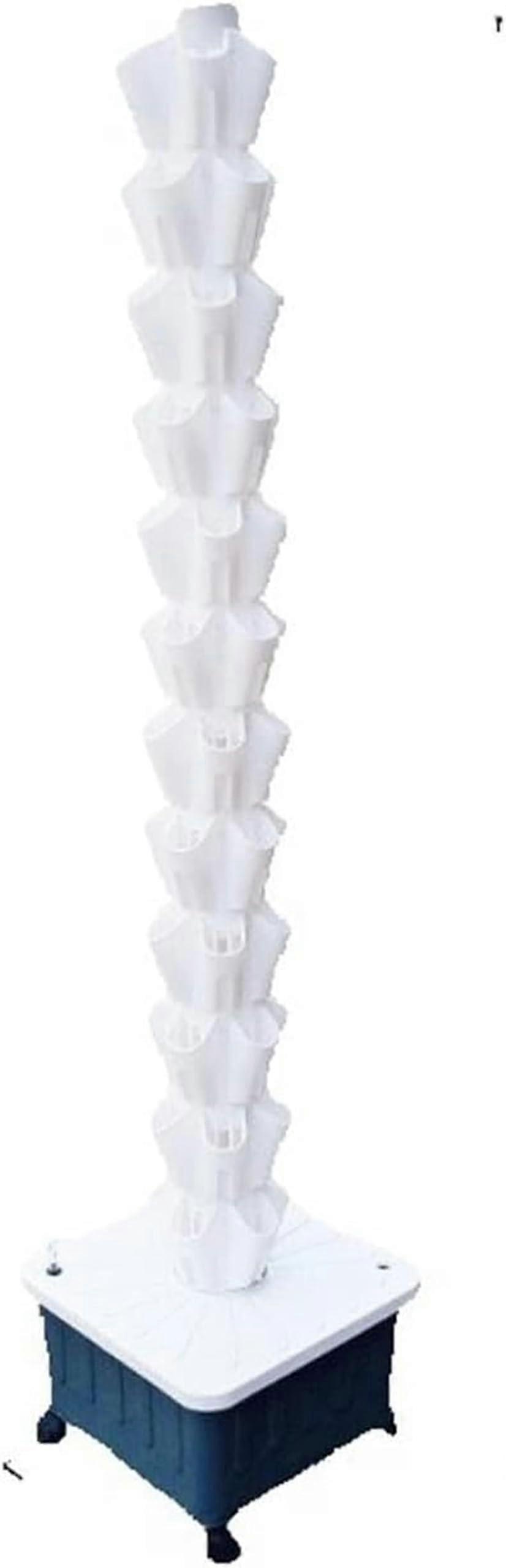 8 Layer Vertical Hydroponic Growing System Tower for Fruits and Vegetables, SpaceSaving White Garden Kit