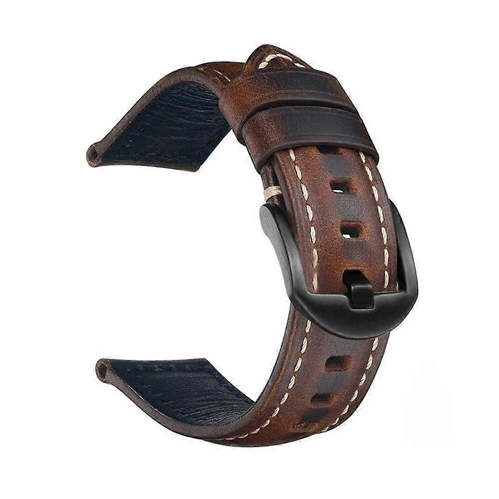 20mm Dark Brown Handmade Leather Watch Band Strap Replacement for Versatile Use
