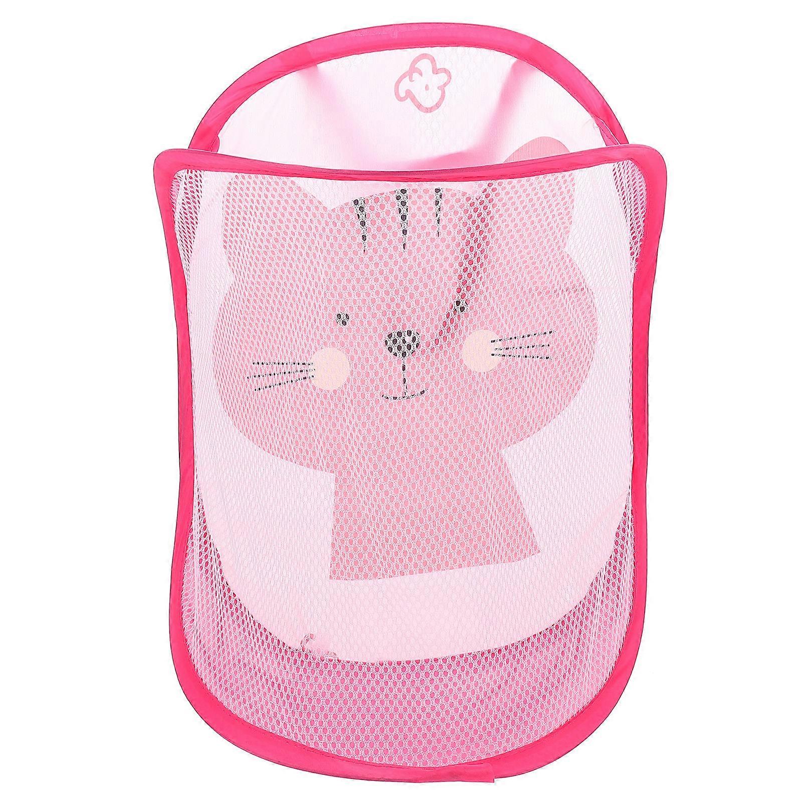 Wall-Mounted Foldable Clothes Basket for Home Use 2Pcs Pink Laundry