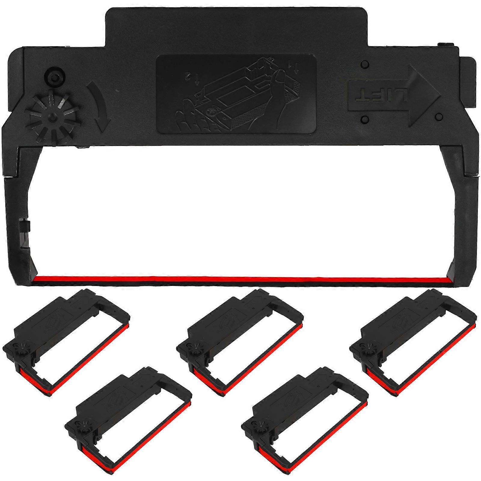 Color Ribbon Ink Ribbon Holder for Printer Replacement 6Pcs Set Black Plastic