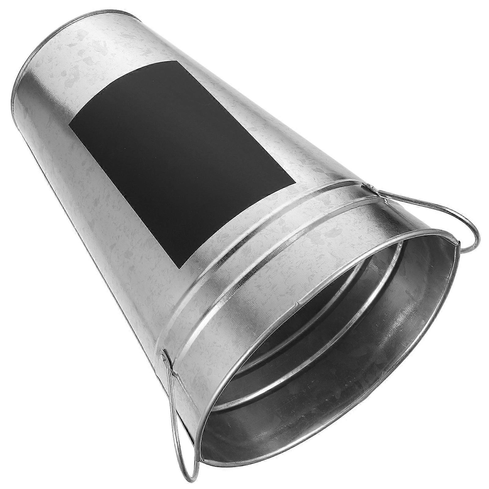 Silver Iron Sheet Flower Bucket for Hydroponics Flower Container 3Pcs