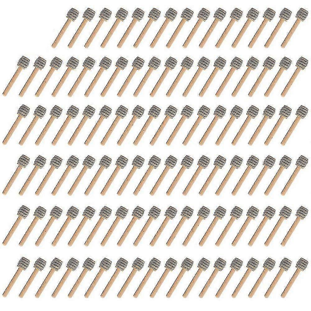 100 pacote de mini 3 polegadas de madeira adesivos de mel, embrulhados individualmente