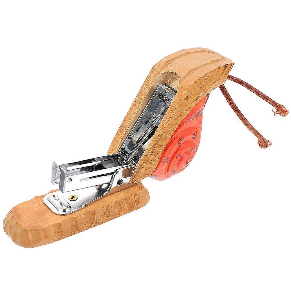 Portable Snail Stapler Wooden Mini Stapler for Office Use