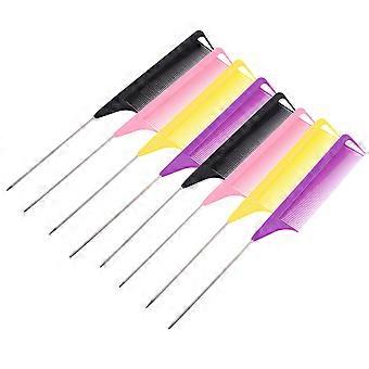 Plastic haarkam voor het kammen van haar, 12 stuks, puntkam zwart