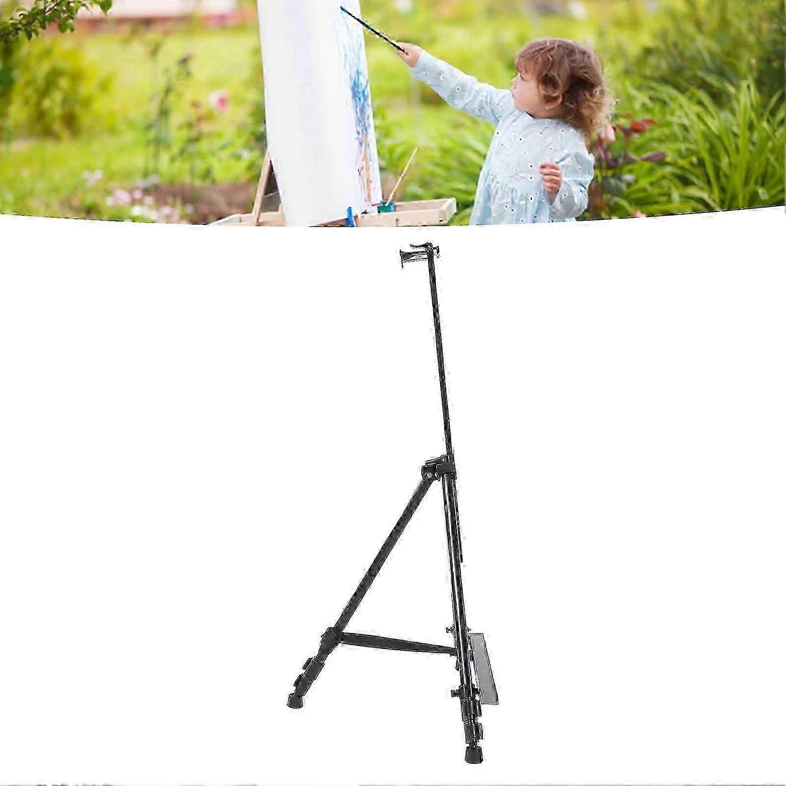 Easel Stand Iron Adjustable Foldable Triangular Structure Stable Art Easel compatible with Table Floor Painting Display