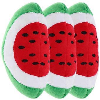 Plüsch-Hundespielzeug in Wassermelonenform, 3-teilig, Cartoon-Kauspielzeug