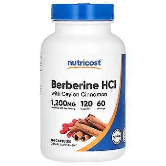 Nutricost, Berberine HCl With Ceylon Cinnamon, 120 Capsules