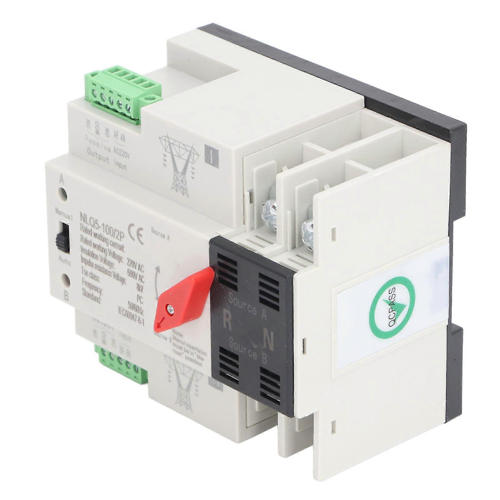Dual Power Automatic Transfer Switch 2P Mini ATS Automatic Transfer Switch AC220V 63A