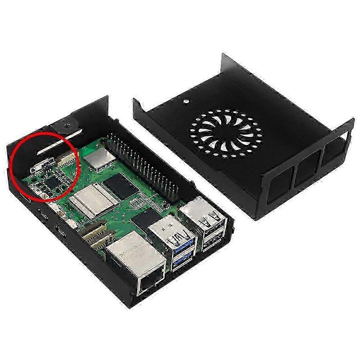For 5b Aluminum Case Protective Box Compatible Motherboard Multi-function Cooler, Silver