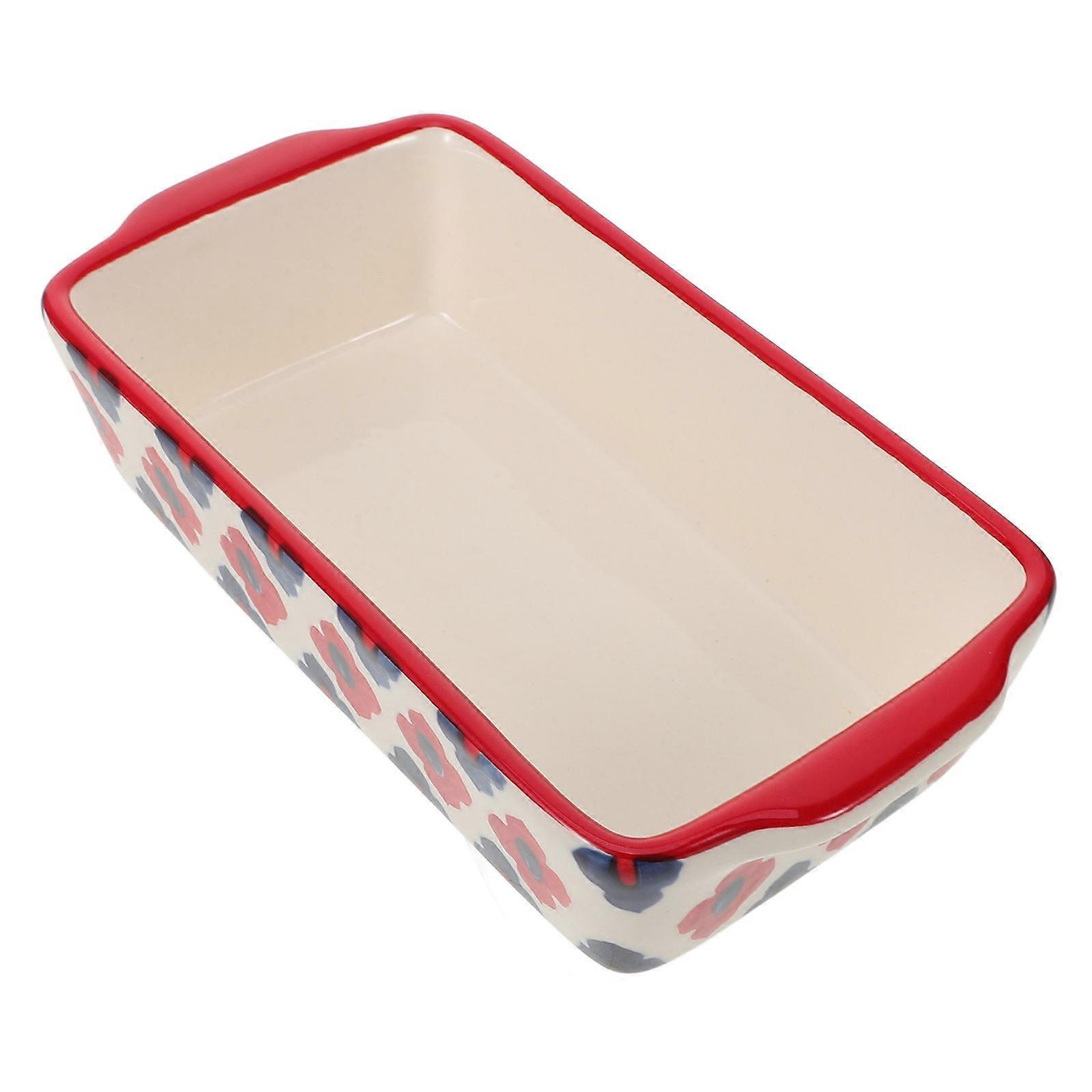 Double Handle Ceramic Baking Dish for Roasting 1 Piece Rectangular Oven Bakeware