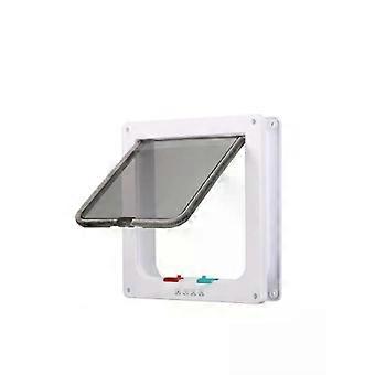 Pet door Flap 4 way Locking Dog Cat Flap Magnetic White Frame