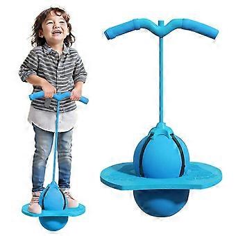 Palla Pogo con maniglia per allenamento dell'equilibrio, corda regolabile, antiscivolo, PVC morbido, elevata capacità di carico, pompa inclusa (blu)