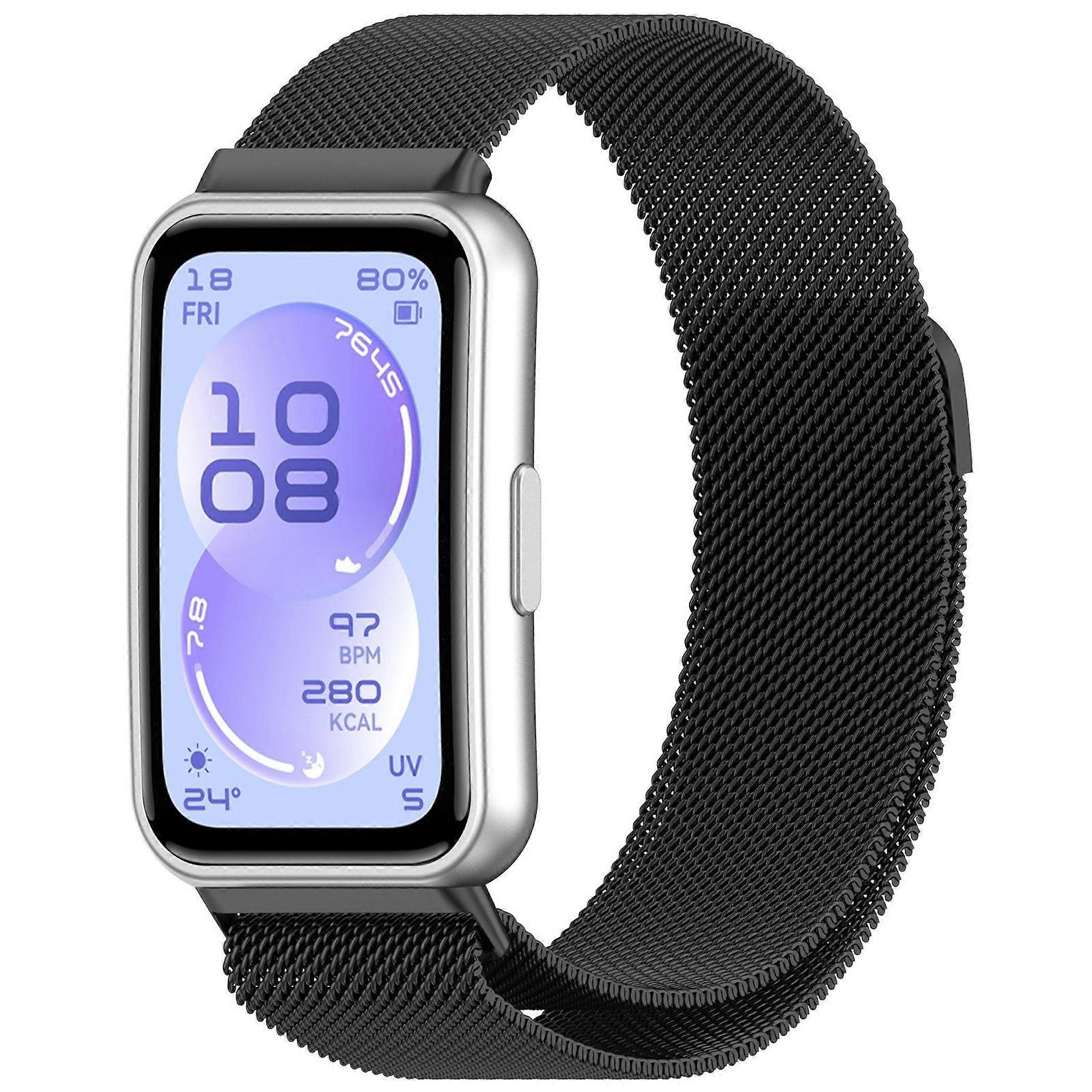 Smartwatch band, metal, for Huawei Band 11 / 11 Pro, magnetic clasp, black