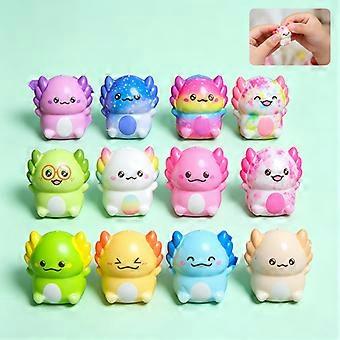 6pcsCute Axolotl Squeeze Toy, Soft Slow-Rebound Sensory Plaything for Anxiety Relief, Perfect Birthday Gift or Stocking Stuffer