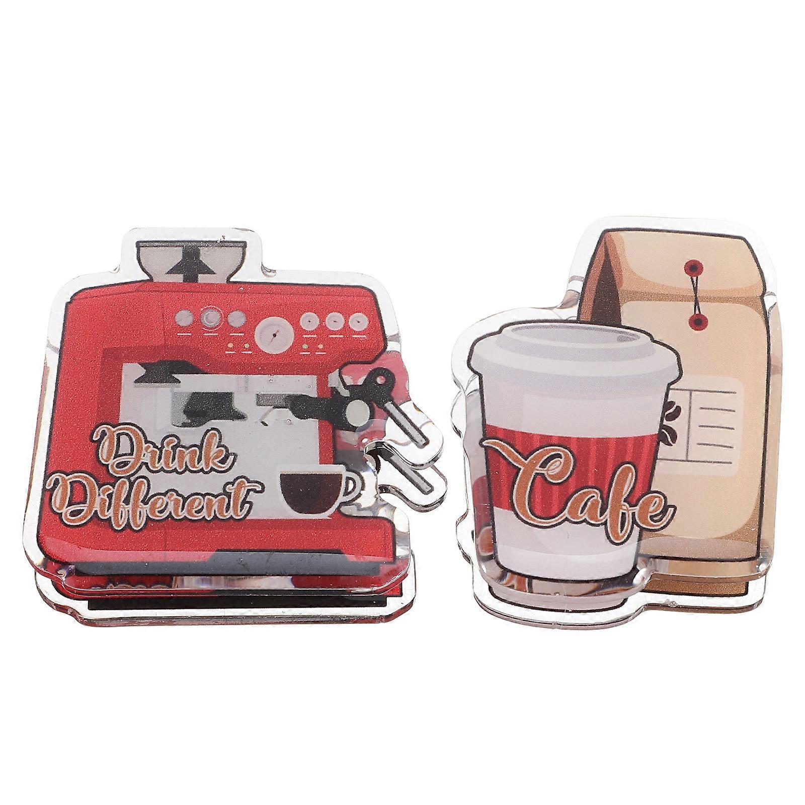 Multi-Function Message Clips Acrylic Memo Holders for Holding 2Pcs Coffee Styles