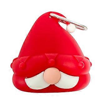 Silicone Pooper Scooper Festive Pet Tool Christmas Gnome Pet Pooper Scooper Dog Bag with Metal Outdoor for Dogs-Red
