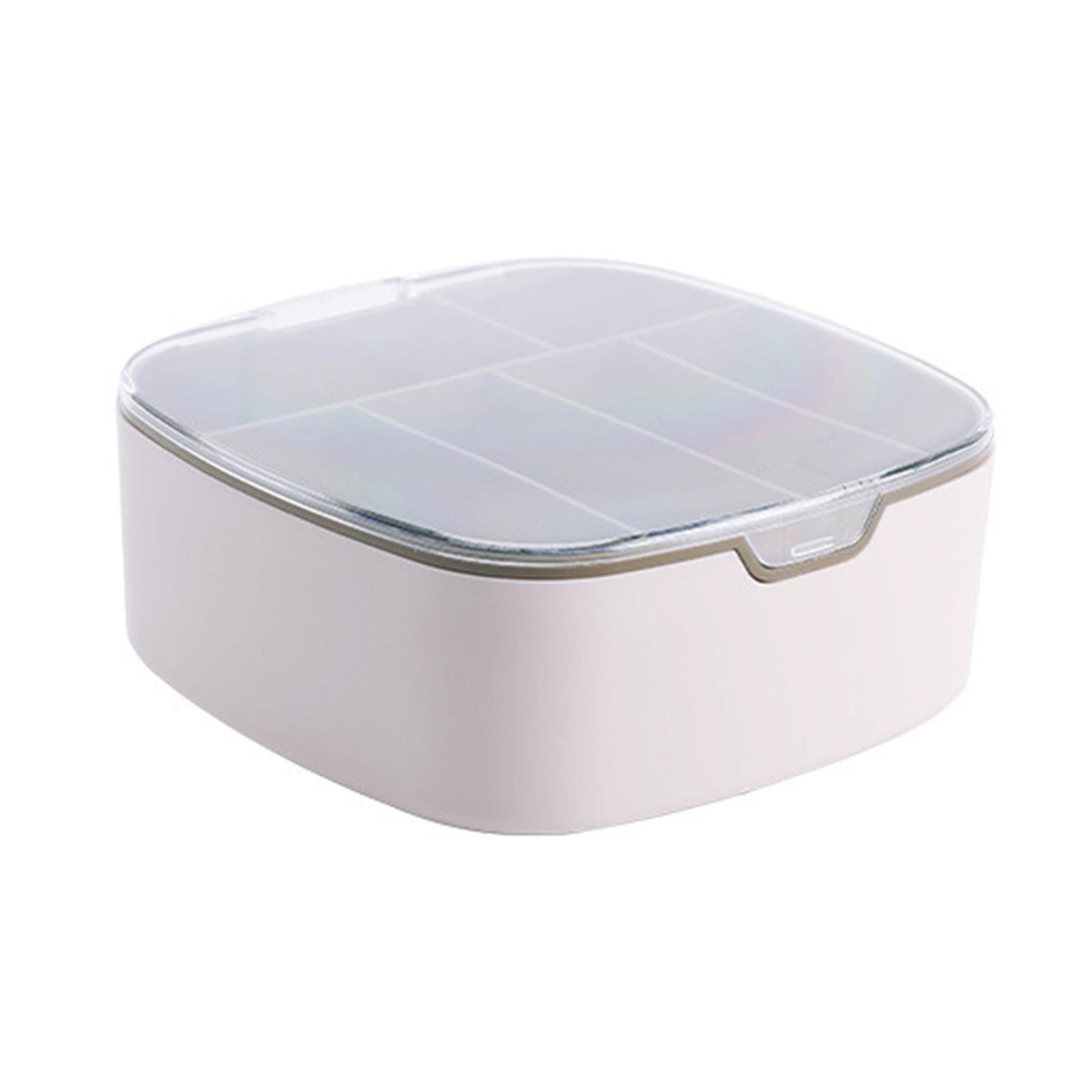 Multi Compartment Data Cable Storage Case Dustproof With Clear Lid