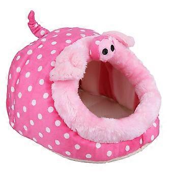 Mini Warm Pet Bed Cushion Pad Cotton Pink Pig Design