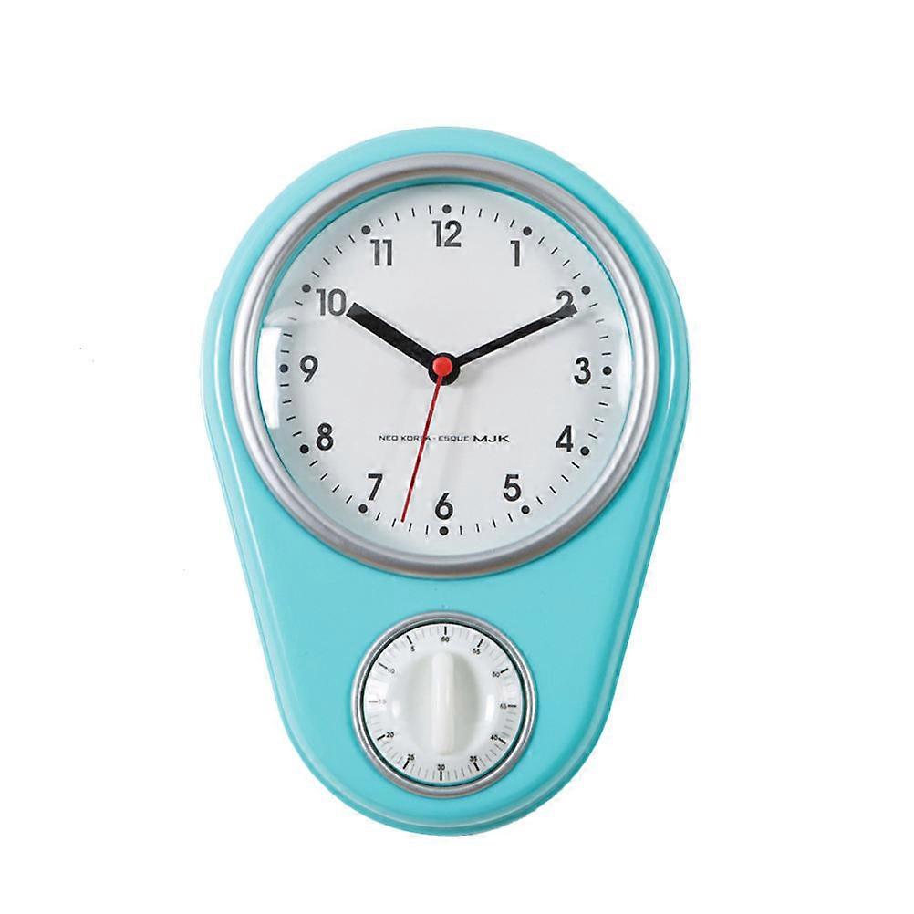 1pc Kitchen Timer Wall Clock Household Timer Modern Style without Battery for Home Blue