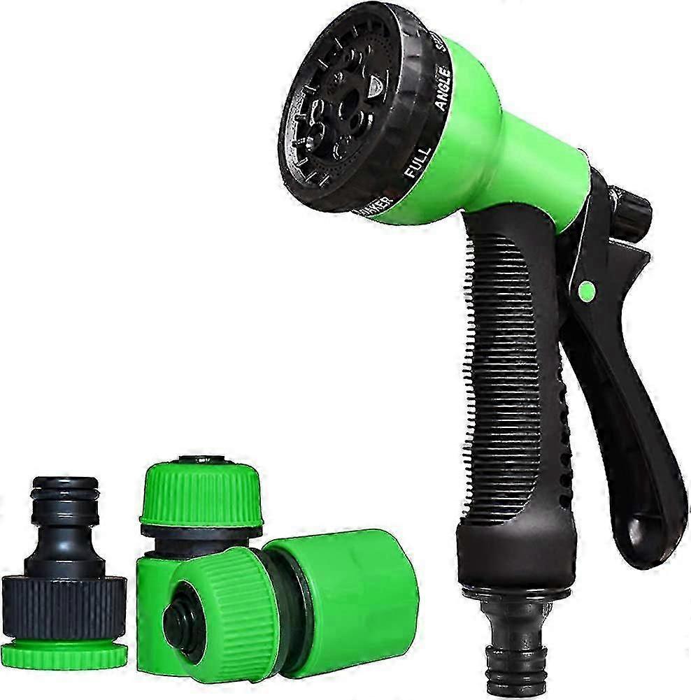 8 Function Watering Gun Adjustable Sprayer,  With Connection Accessory Kit,  Hose Gift