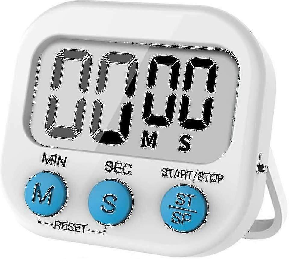 Digital Visual Timer Stopwatch Countdown Timer With Loud Alarm, Magnetic Backing, Stand, (white)