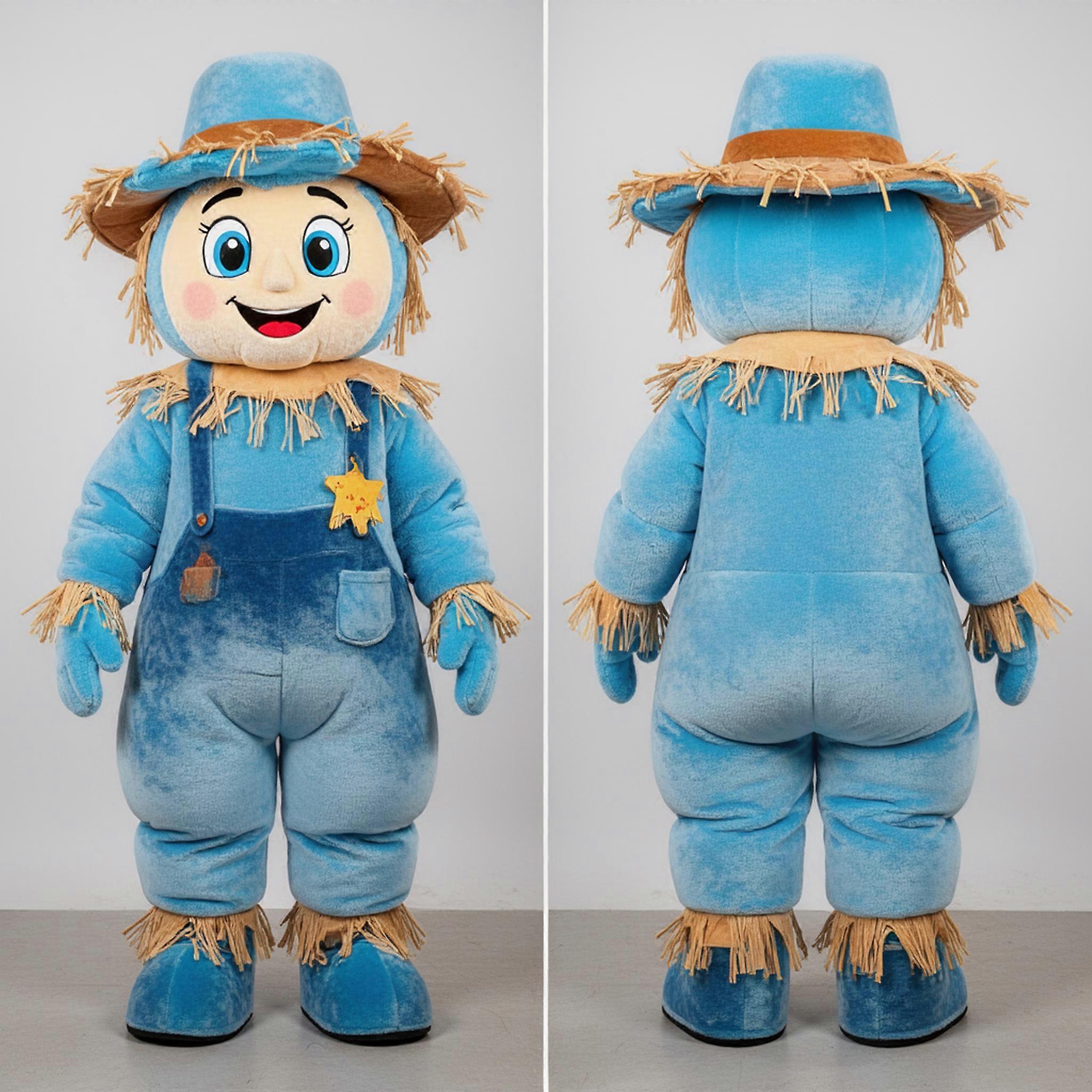 MASTICOT Sky Blue Cartoon Scarecrow Mascot