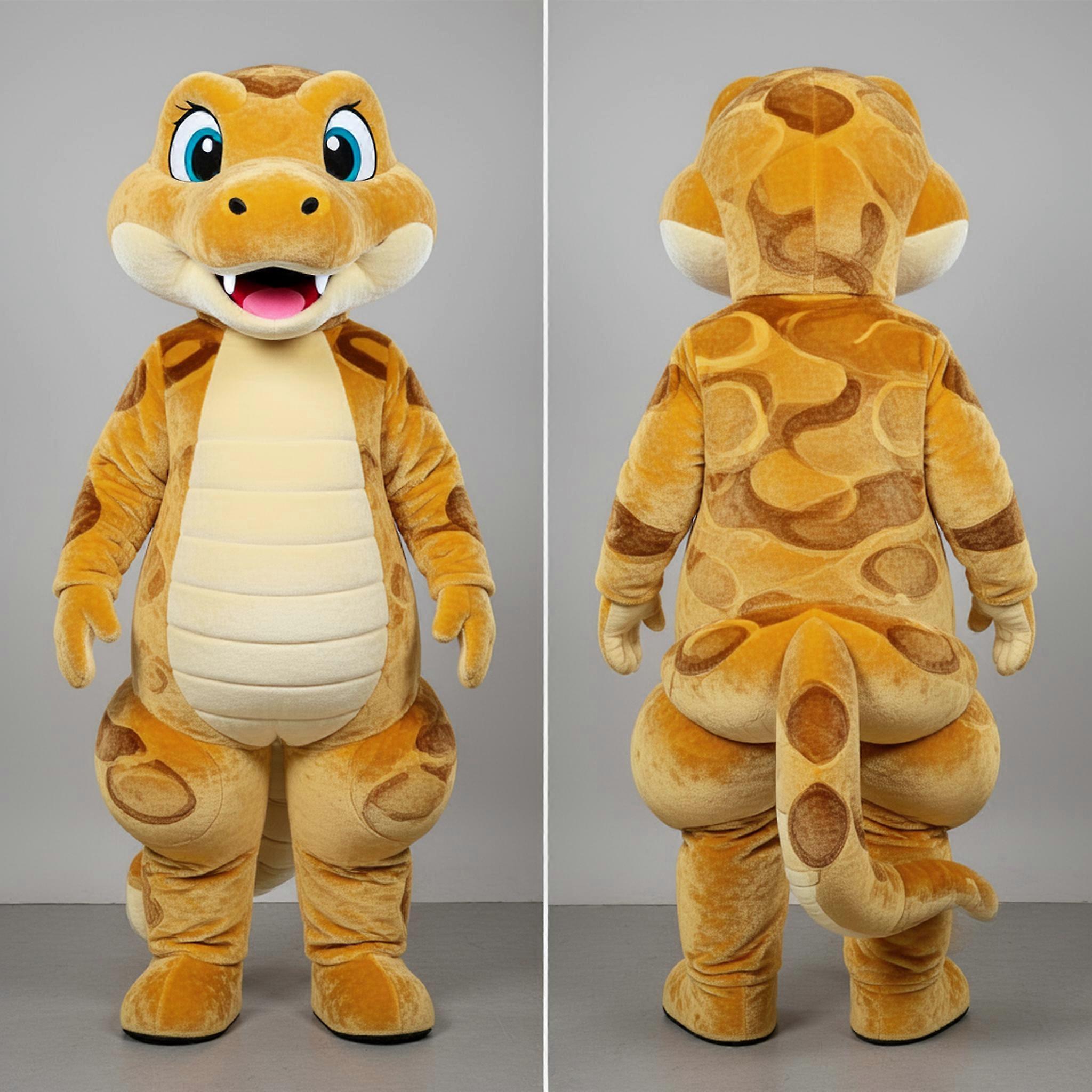 MASTICOT Golden Coiled Anaconda Mascot