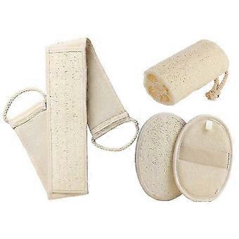 Conjunto de bucha esfoliante, bucha para esfoliação das costas, esfoliante corporal, bucha para limpeza facial, compatível com chuveiro e sabonete líquido para o corpo.