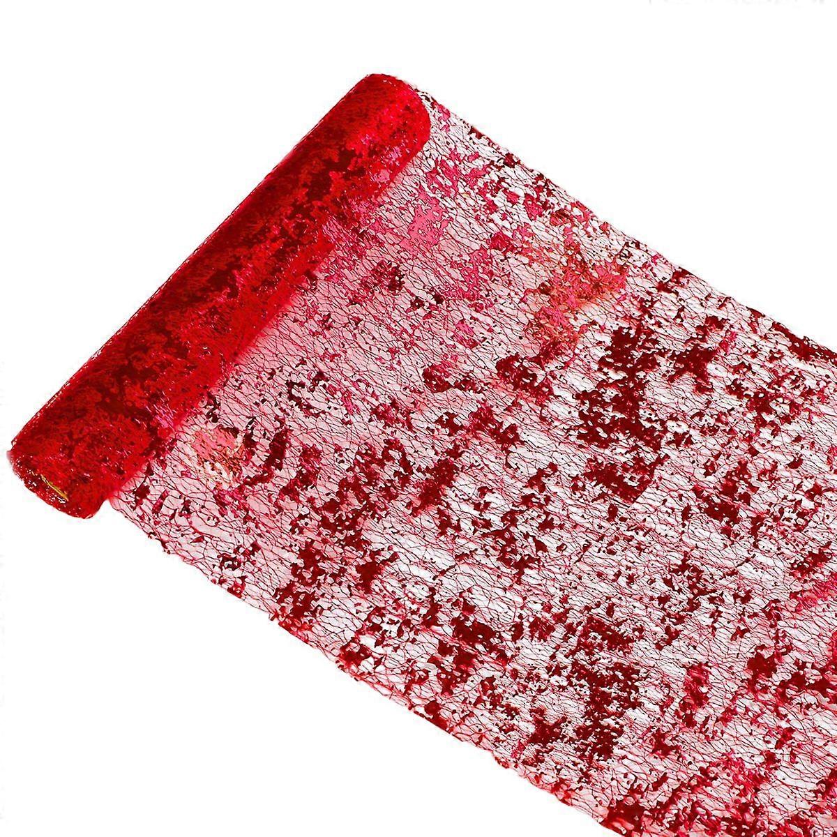 Table Runner Roll with Sequin Foil Metallic Mesh