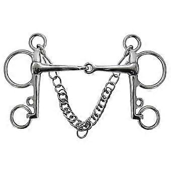 Metal Bridle Horse Bit with Jointed Design, Stainless Steel Finish, and Side Hardware for Stable and School Use Multicolor