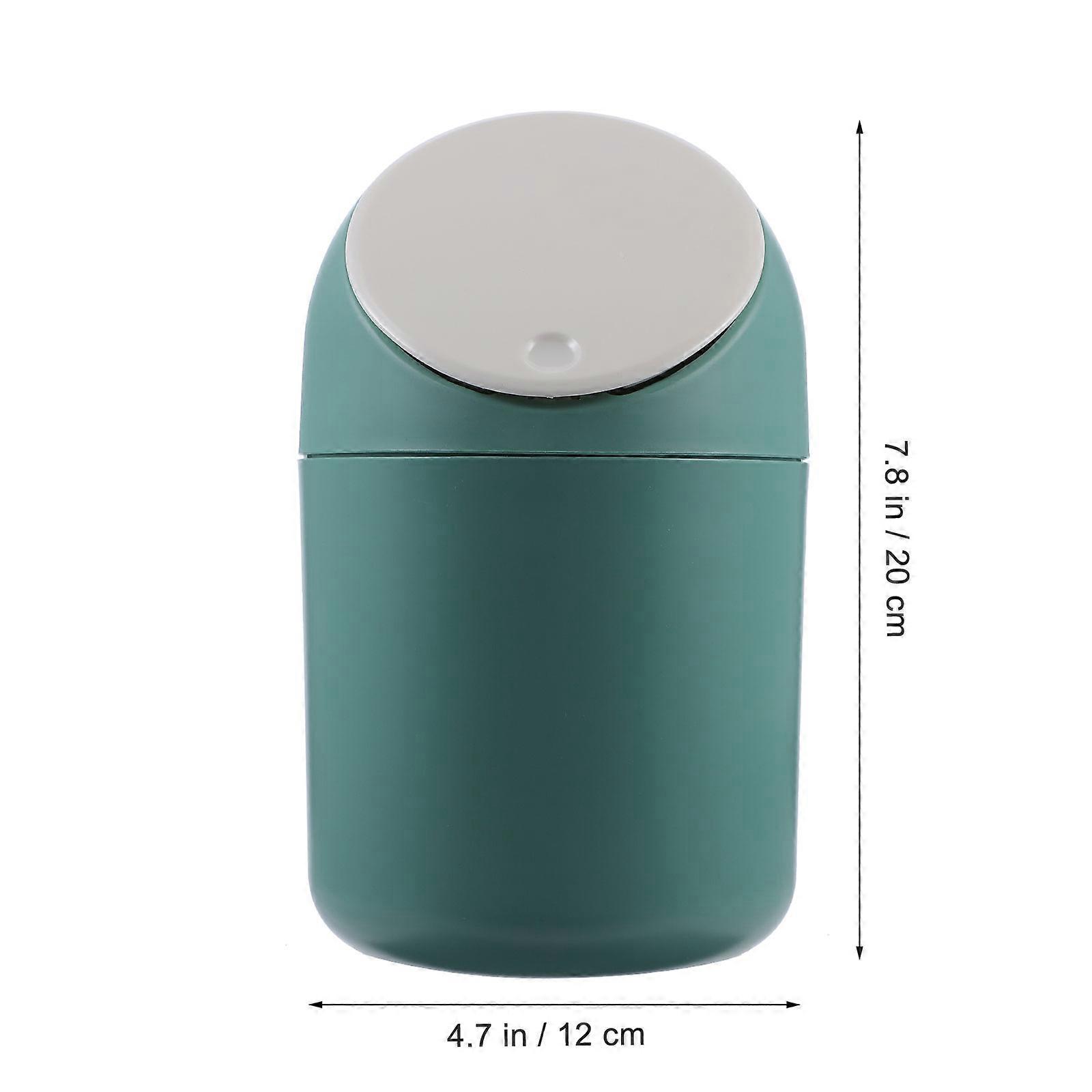 1Pcs Press Type Desktop Garbage Bin for Storage Use Green Plastic