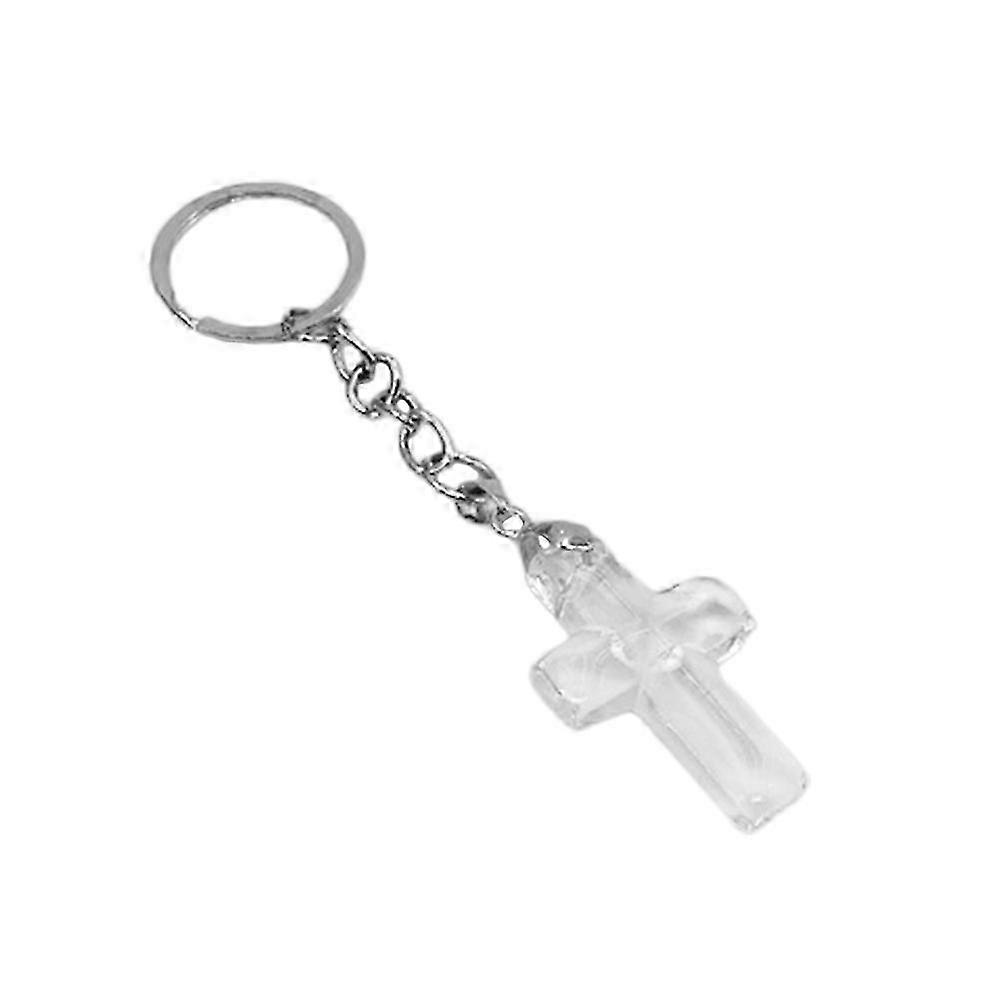 5Pcs Cross Keychain Crystal Decorative for Religious Present