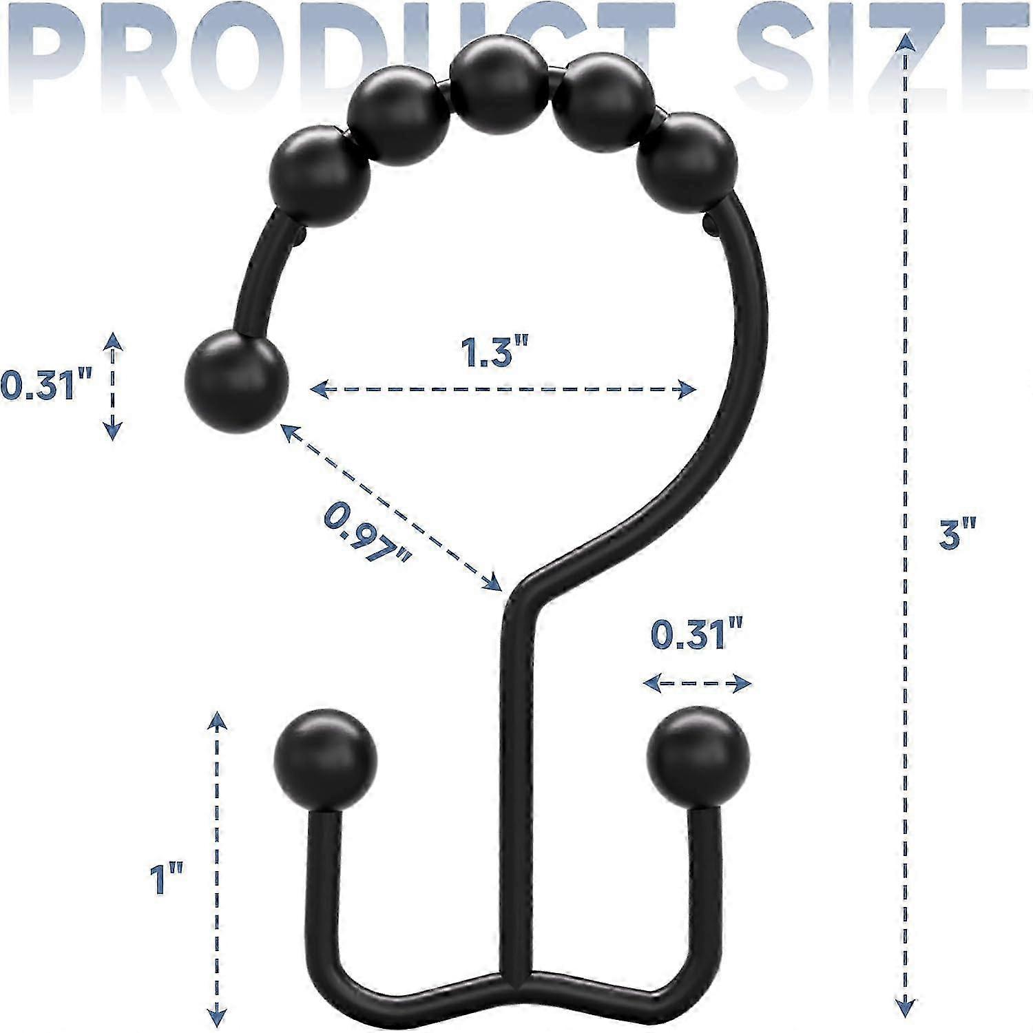 Matte Black Rust-Resistant Double Glide Hooks