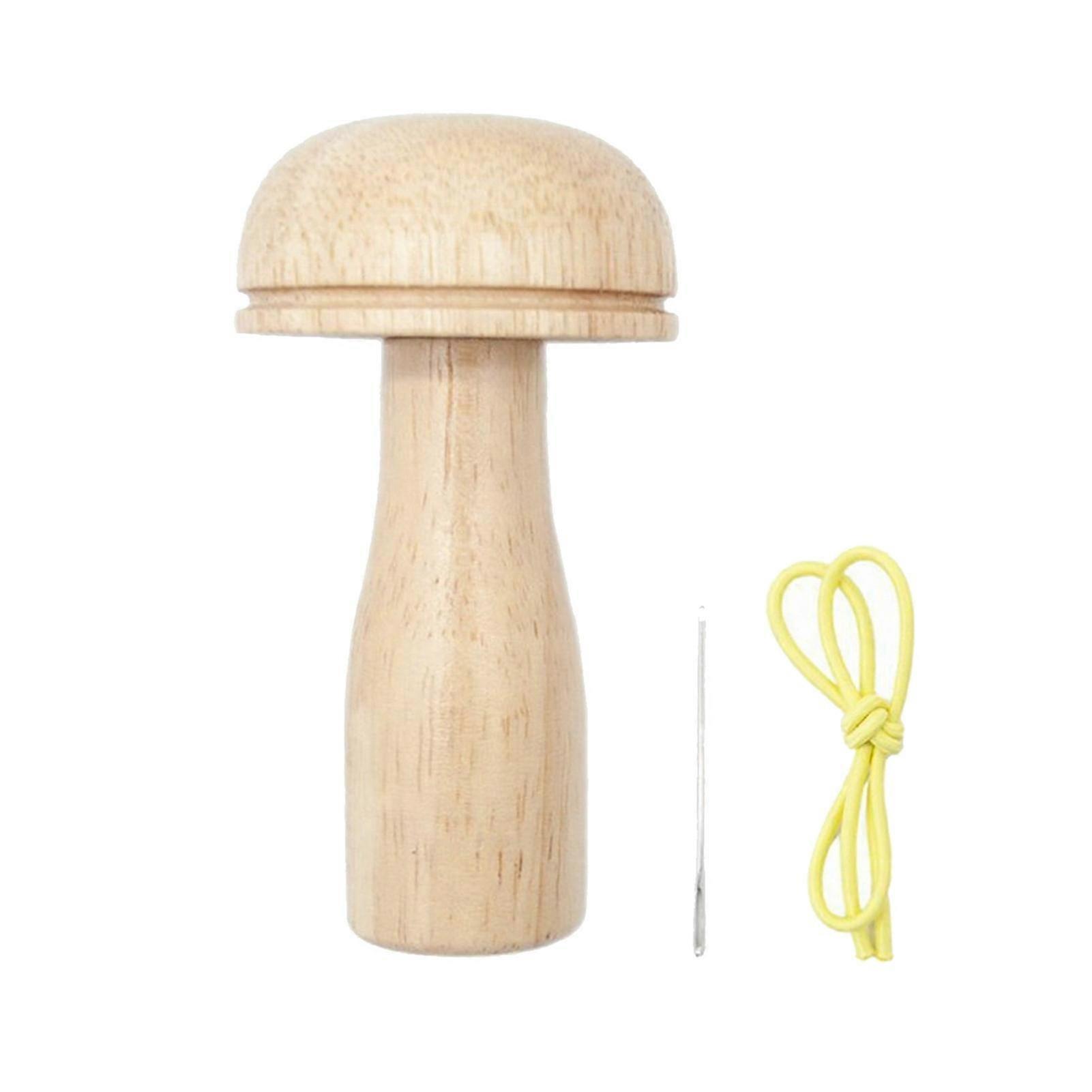 Wooden Darning Mushroom With Integrated Elastic