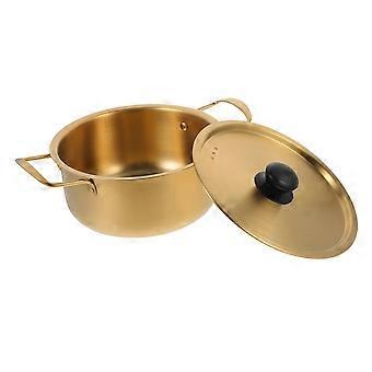 Stainless Steel Korean Ramen Noodle Pot with Lid, Lightweight Durable Design for Home and Camping
