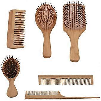 6pc Bamboo Scalp Massage Comb