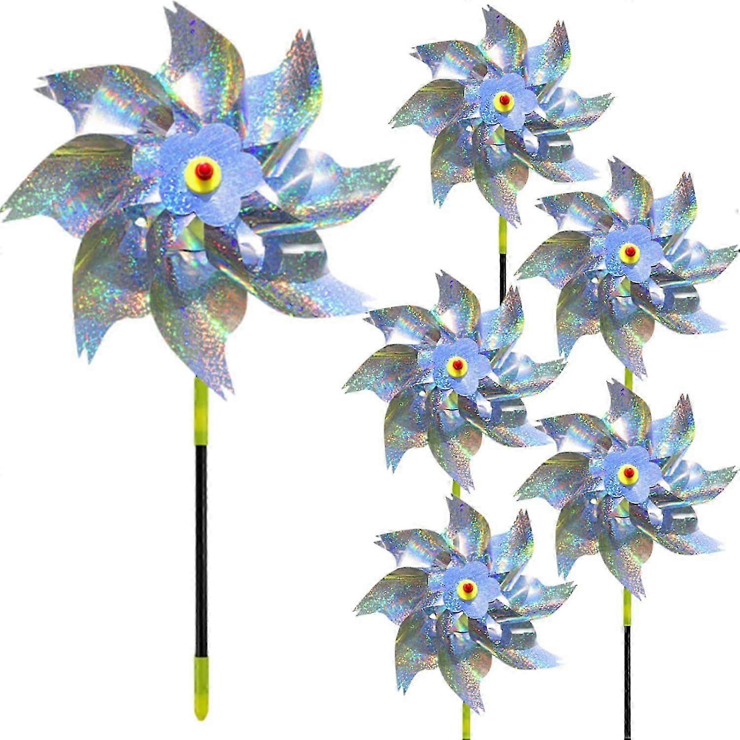 Flash Silver Reflective Bird Scarer Windmills