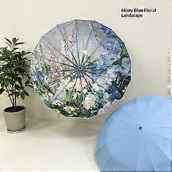 16-Rib Luxury 3-Fold Automatic Umbrella, Dual-Purpose For Sunny & Rainy Days, Color Coating Windproof Sun Umbrella, Uv Protectio
