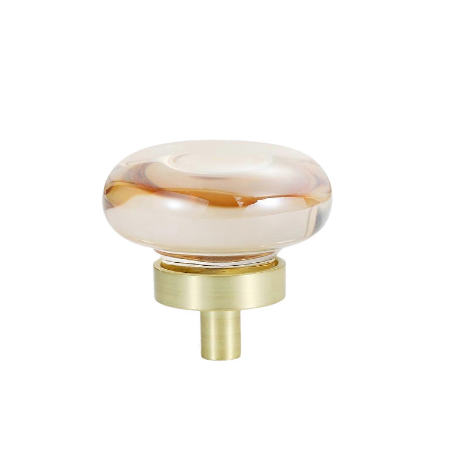 Crystal Cabinet Knobs with Durable Zinc Alloy Base, Champagne Color Drawer Pulls 6 Pack