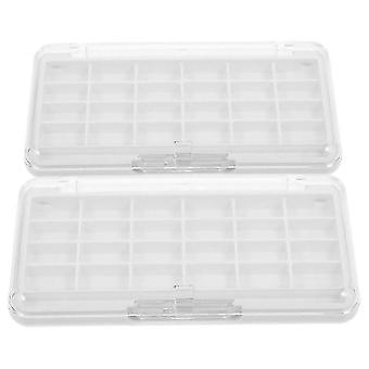 2PCS Empty Lipstick Palette: Empty Makeup Palette Lipstick Box Portable Eyeshadow Pan DIY Powder Blush Storage Box Transparent Container XI