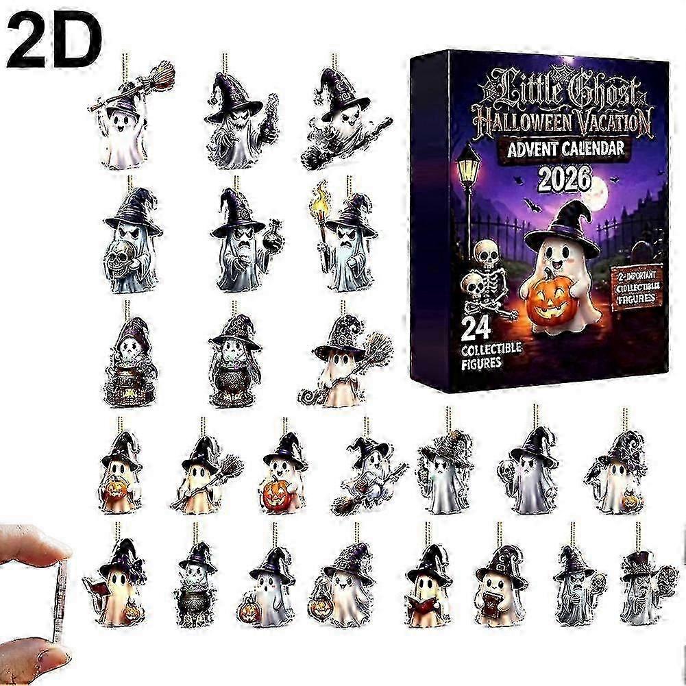 Flat Acrylic Ghost Halloween Countdown-y15