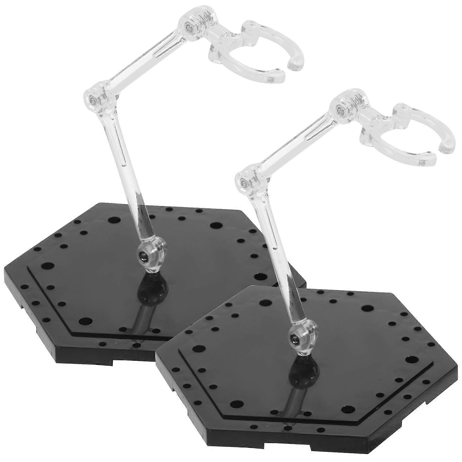 Adjustable Action Figure Stand for Display with 2Pcs Black PVC Model Stands