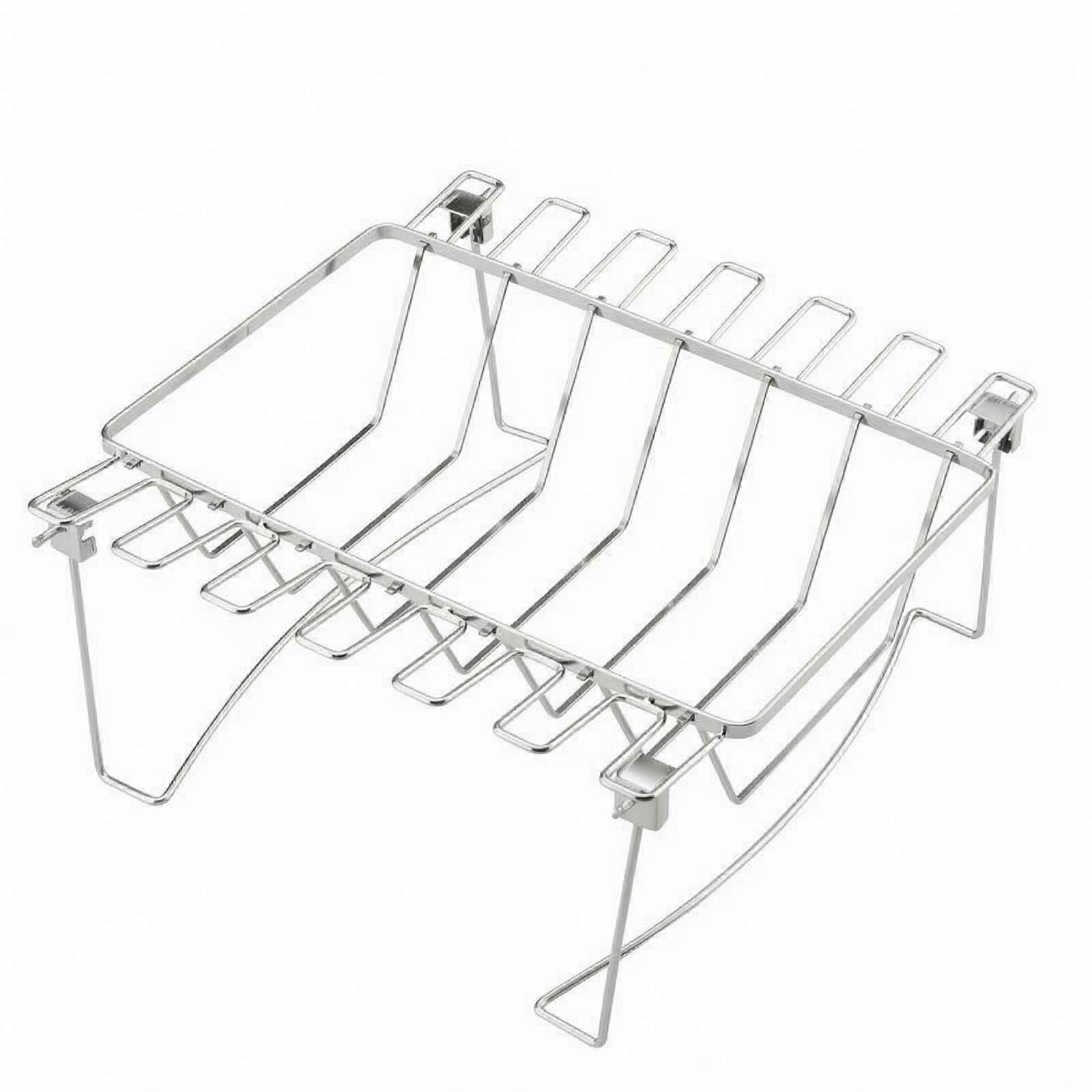 Iron BBQ Grill Rack with Legs Rectangular Folding Camping Grill for Home Cooking