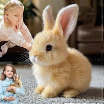 Realistic Brown Rabbit with Jumping Action