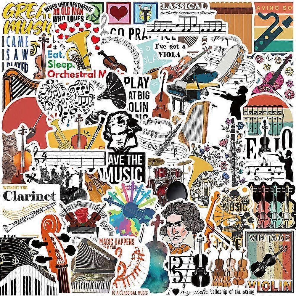 Waterproof Classical Instrument Vinyl Stickers