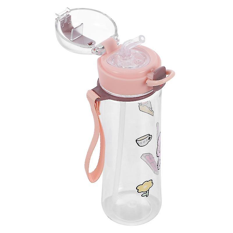 22X6.5cm Pink Tumblers 1pc 500ml Summer Cup Straw Cup Cartoon Pattern Water Drinking Cup Sippy Cup