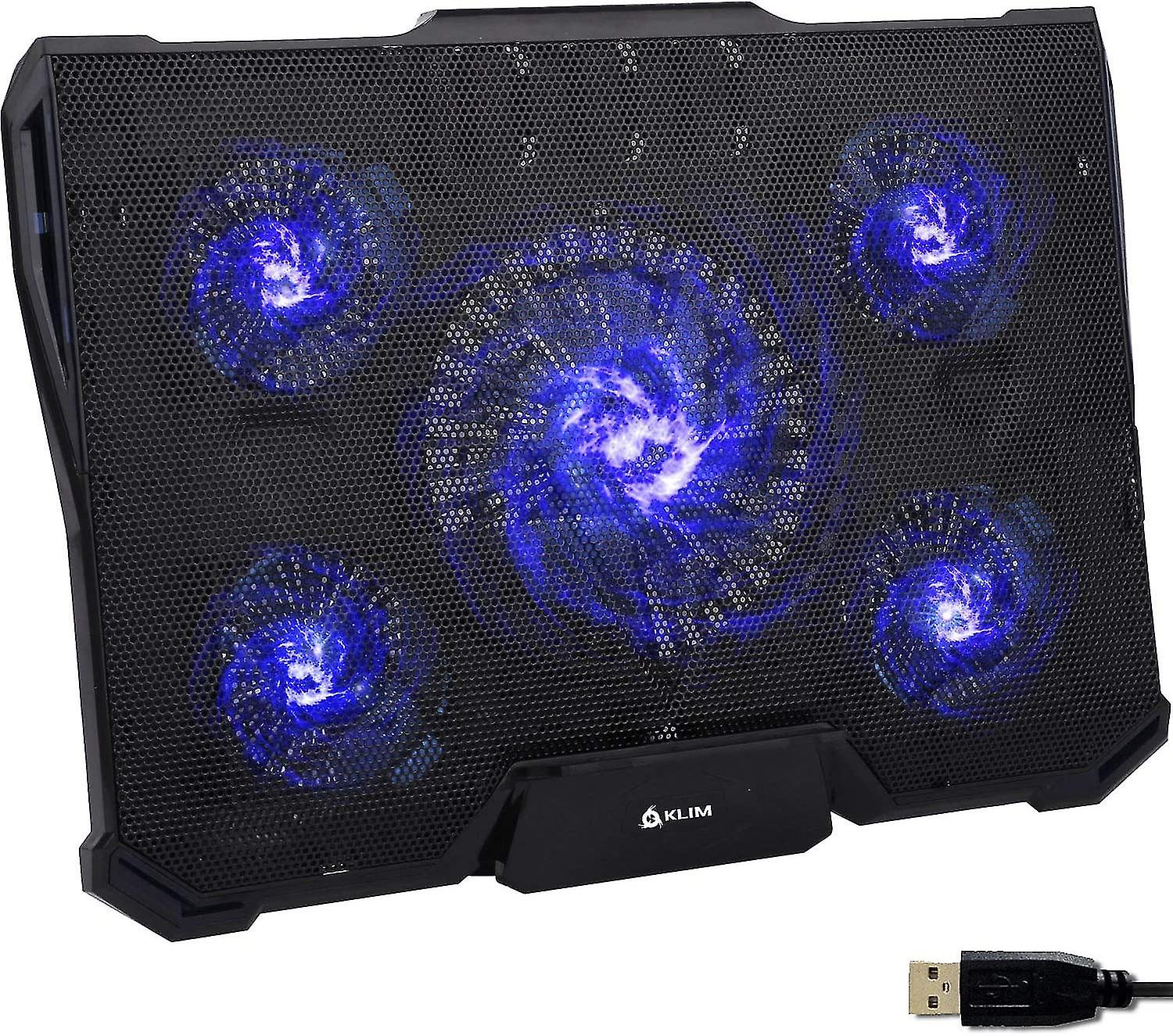 Laptop Cooling Pad - 5 Fans Cooler - No More Overheating - Increase Your Pc Performance And Life Expectan