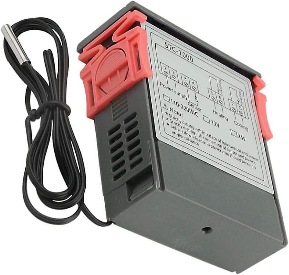 Temperature Controller Digital 110V-220V Temperature Controller Gas/Temperature Detector-Digital Temperature Control(1pc, black gray)