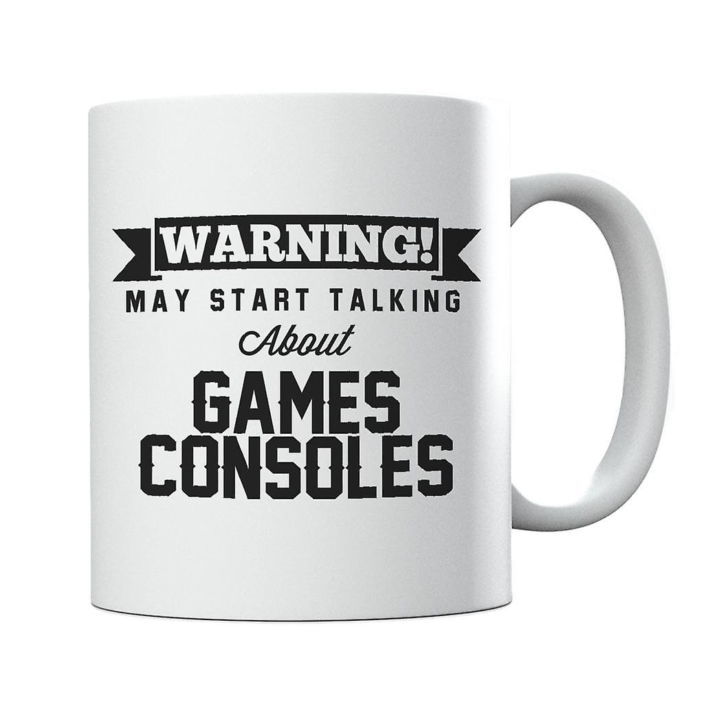Warning May Start Talking About Games Consoles Mug