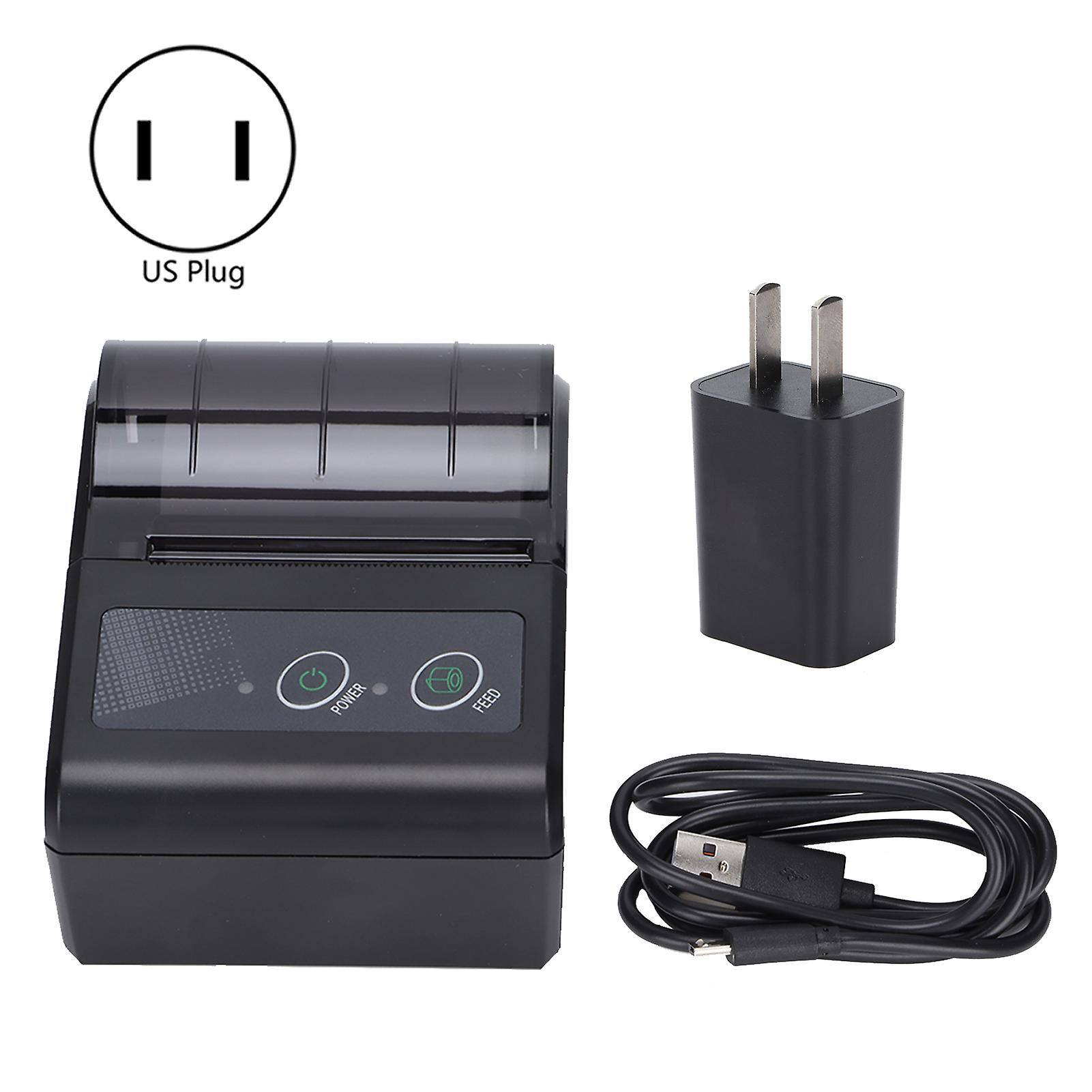 Thermal Printer 1500mAh Large Capacity 50 to 80mm/s Portable Wireless Ticket Machine 100 to 240VUS Plug